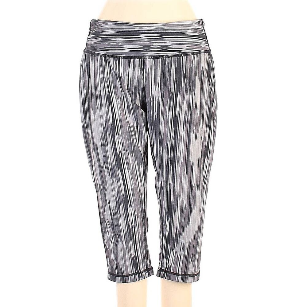 PrAna Activewear Cropped‎ Pants Women's Size Medium Gray Black Crop Leggings M